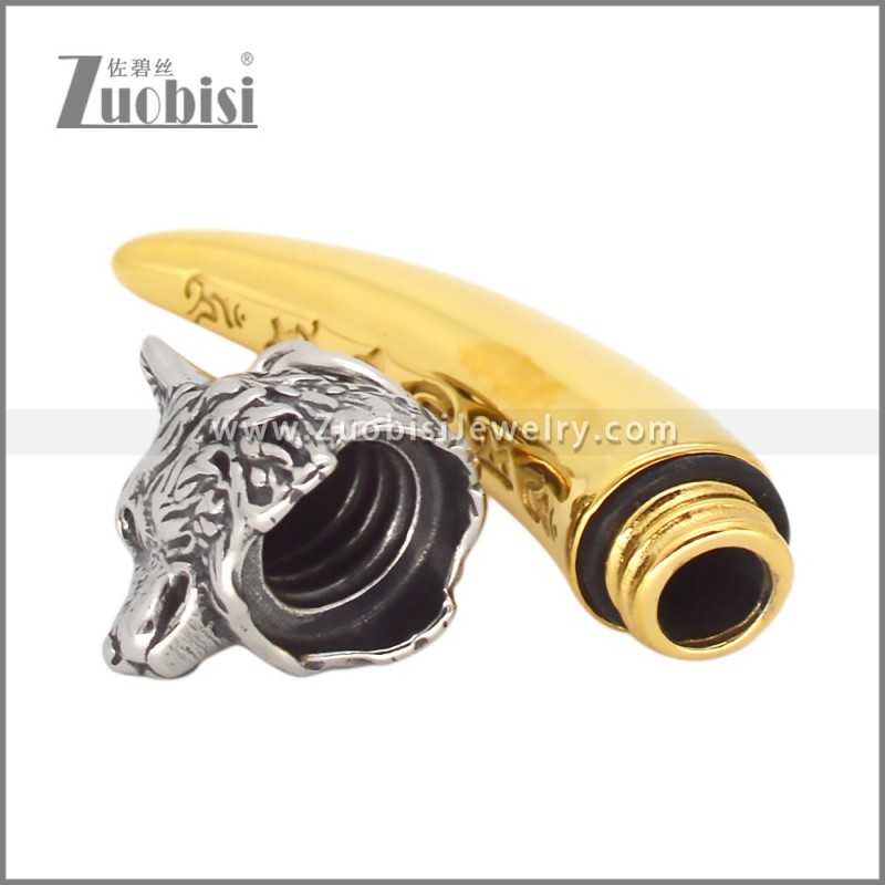 Stainless Steel Wolf Teeth Cremation Pendant for Ashes p012066G