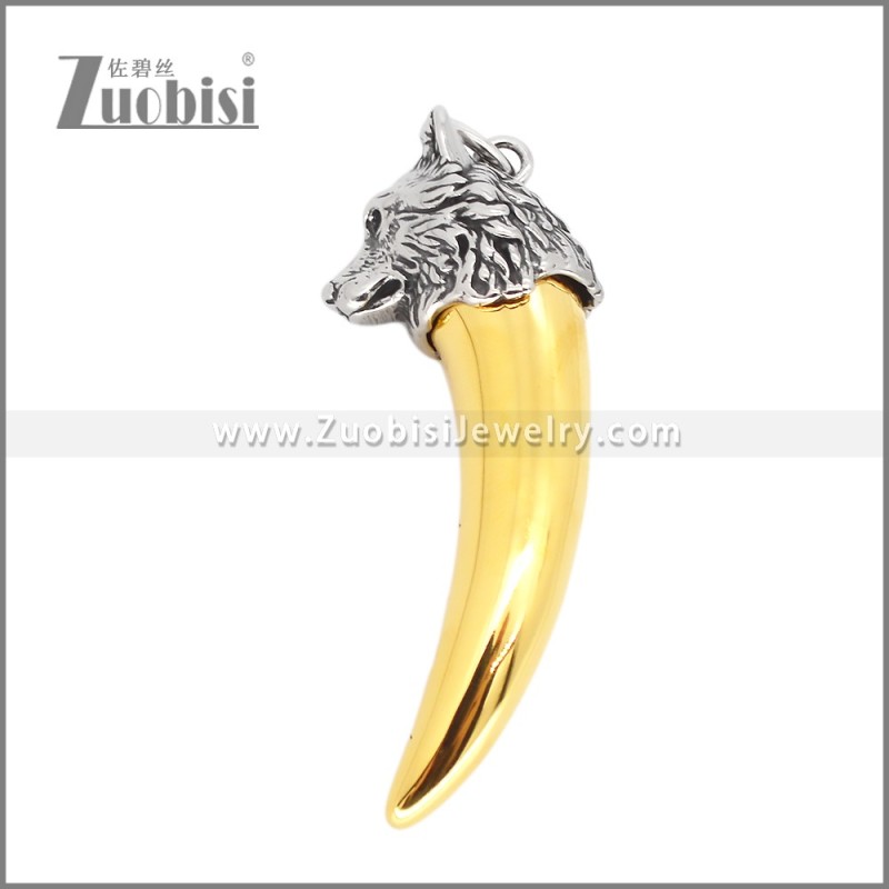 Stainless Steel Wolf Teeth Cremation Pendant for Ashes p012066G