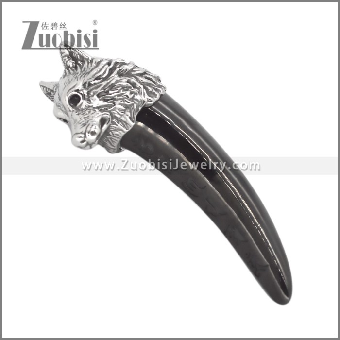 Stainless Steel Black Wolf Teeth Design Ash Pendant p012066H