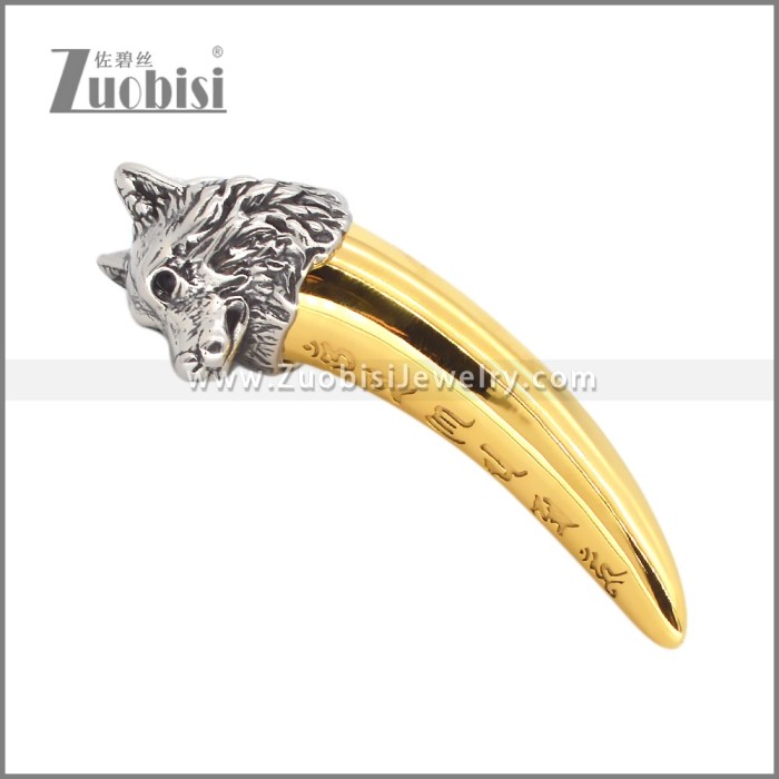 Stainless Steel Wolf Teeth Cremation Pendant for Ashes p012066G
