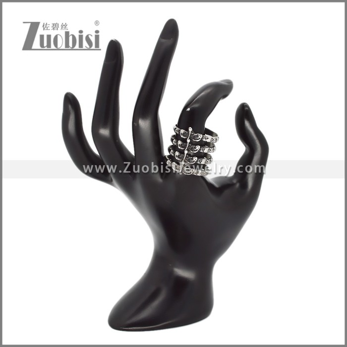 Stainless Steel Ribbed Skeleton Ring r010191