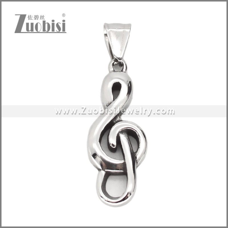 34MM Big Stainless Steel Music Note Symbol Pendant p012433