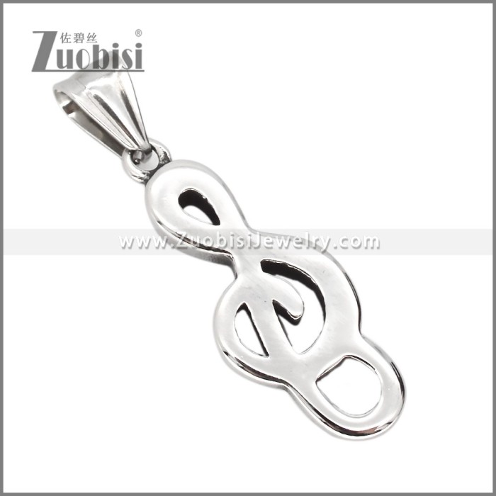 34MM Big Stainless Steel Music Note Symbol Pendant p012433