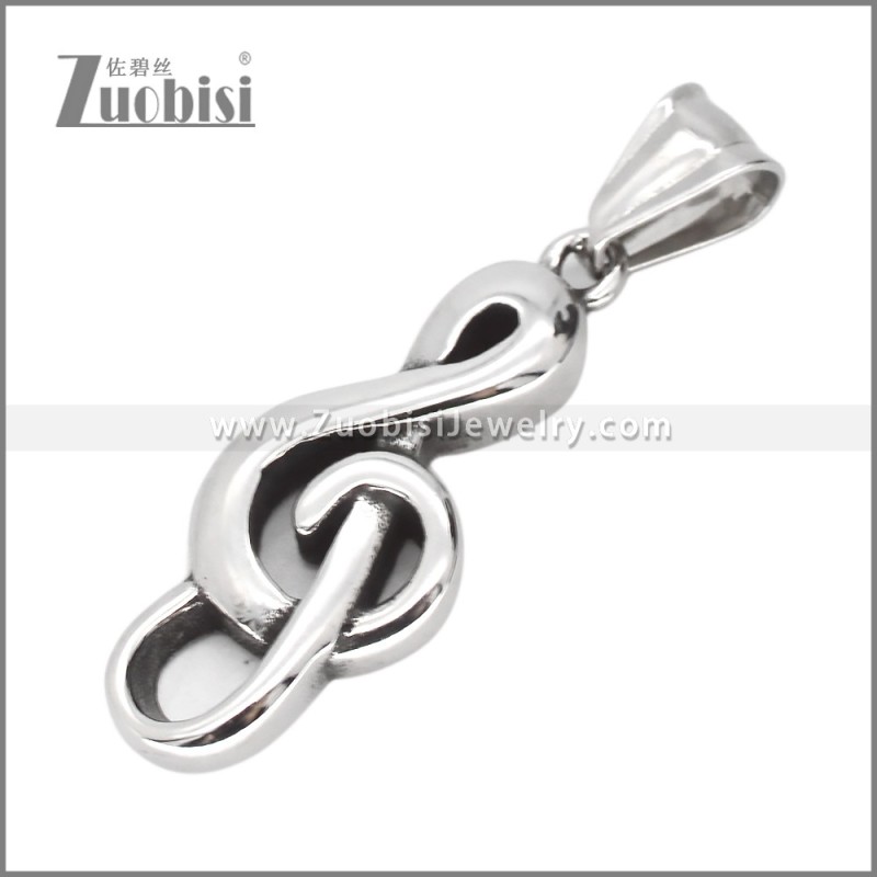 34MM Big Stainless Steel Music Note Symbol Pendant p012433