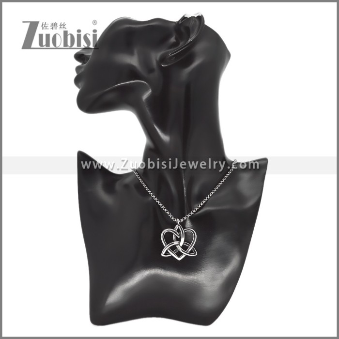 Antique Silver Irish Celtics Knot and Heart Shape Pendant p012451