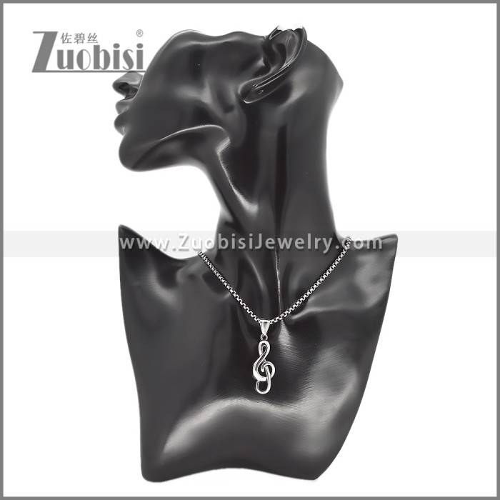 34MM Big Stainless Steel Music Note Symbol Pendant p012433