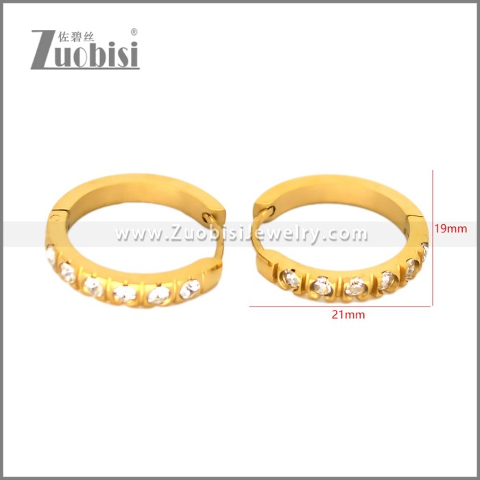 18K Gold Plated Small Huggie Zircon Fashion Huggie Earring for Women e002697G