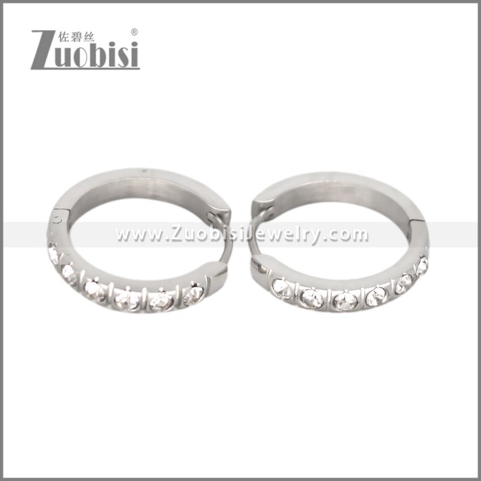 Luxury Zircon Fashion Stainless Steel Huggie Hoop Earring Jewelry for Women e002697S