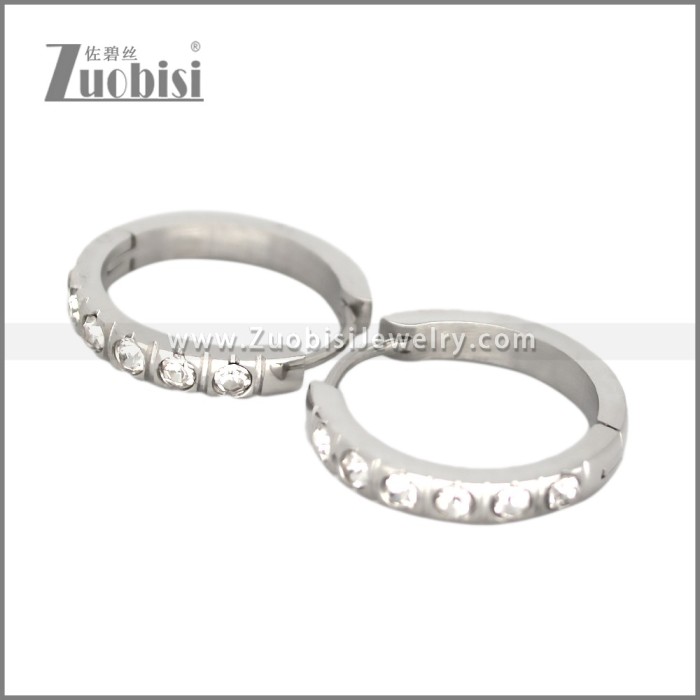 Luxury Zircon Fashion Stainless Steel Huggie Hoop Earring Jewelry for Women e002697S