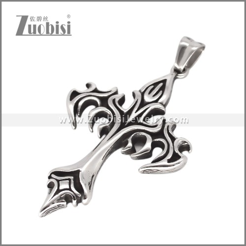 Gothic Stainless Steel Christian Cross Pendant p012578