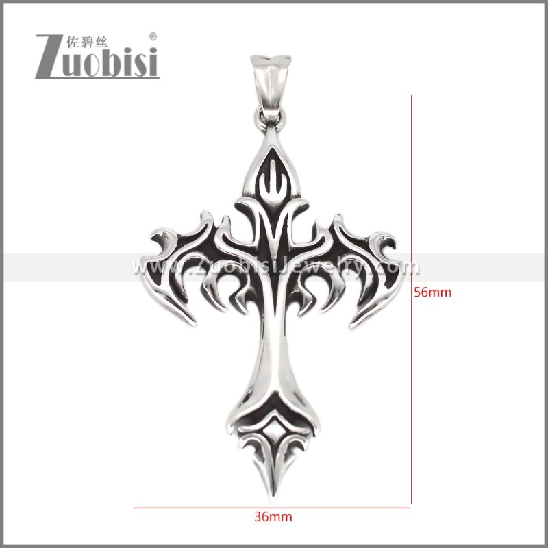 Gothic Stainless Steel Christian Cross Pendant p012578