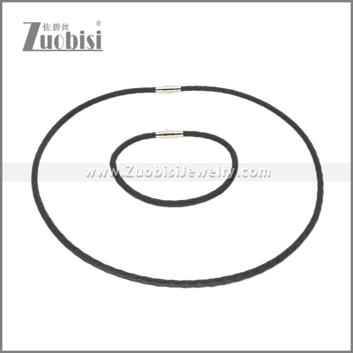 Leather Necklace and Bracelet Set s003106