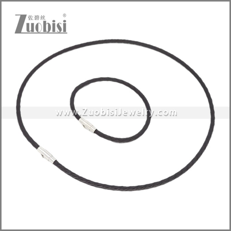 Leather Necklace and Bracelet Set s003106