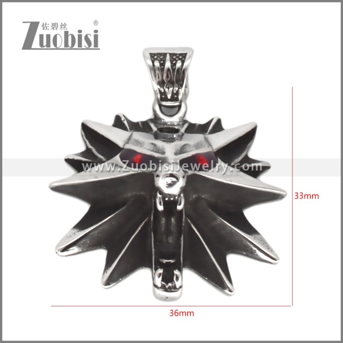 Stainless Steel Viking Fenrir Pendant p012610