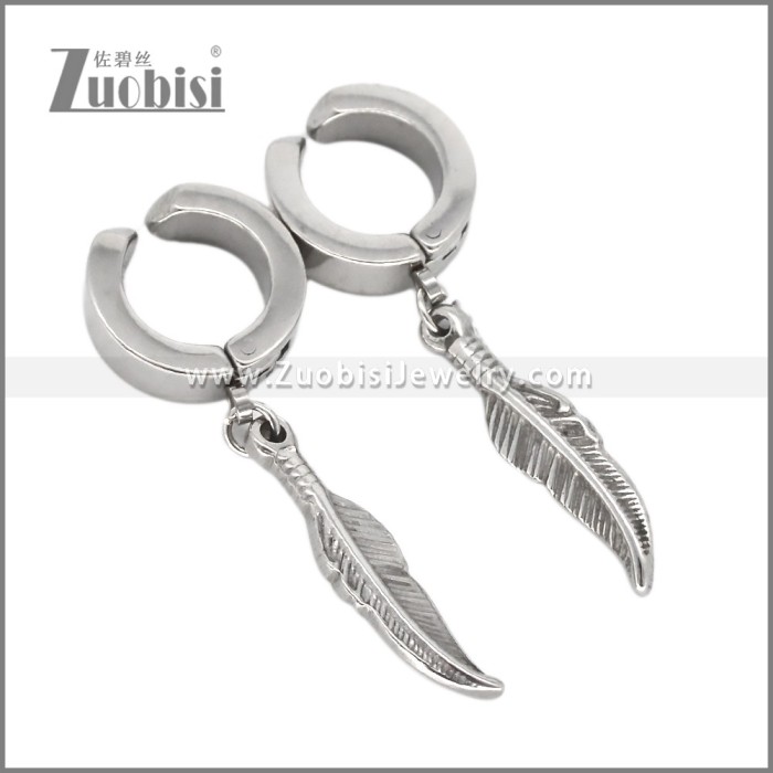 Men Silver Clip on Dangle Earring Non Pierced e002718S