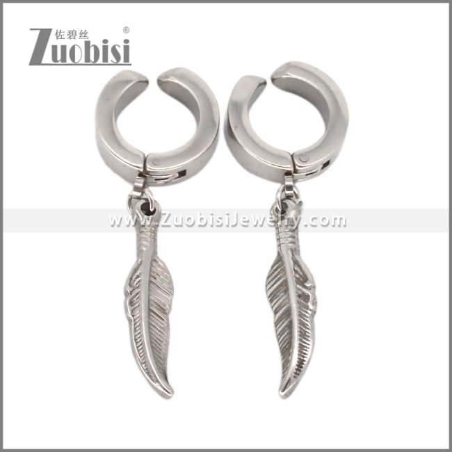 Men Silver Clip on Dangle Earring Non Pierced e002718S