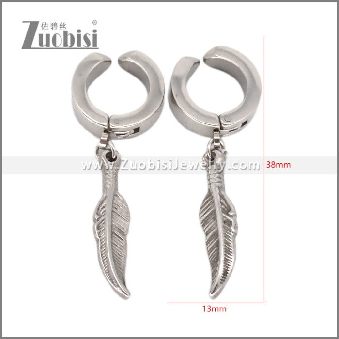 Men Silver Clip on Dangle Earring Non Pierced e002718S