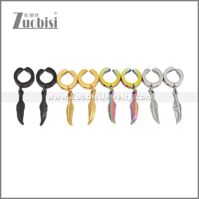 Men Silver Clip on Dangle Earring Non Pierced e002718S