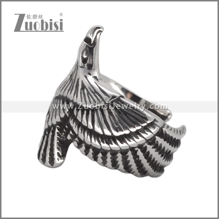 Vintage Silver Stainless Steel Eagle Ring r010366S