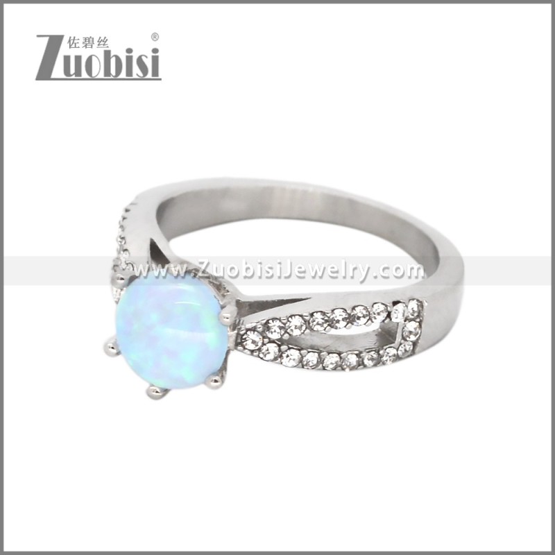 Stainless Steel Opal Ring for Women r010408S1