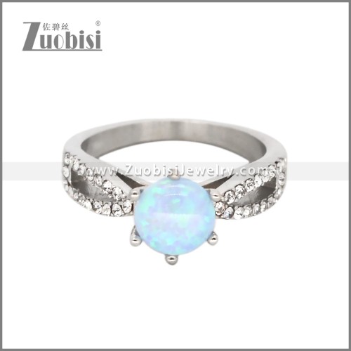 Stainless Steel Opal Ring for Women r010408S1