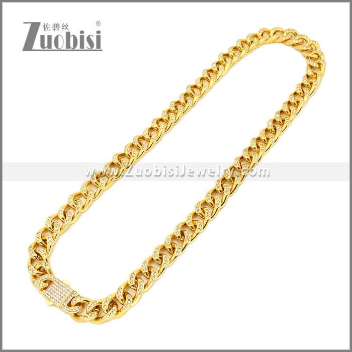 13mm Iced Out Hiphop Stainless Steel Miami Cuban Link Chain Necklace n003652G