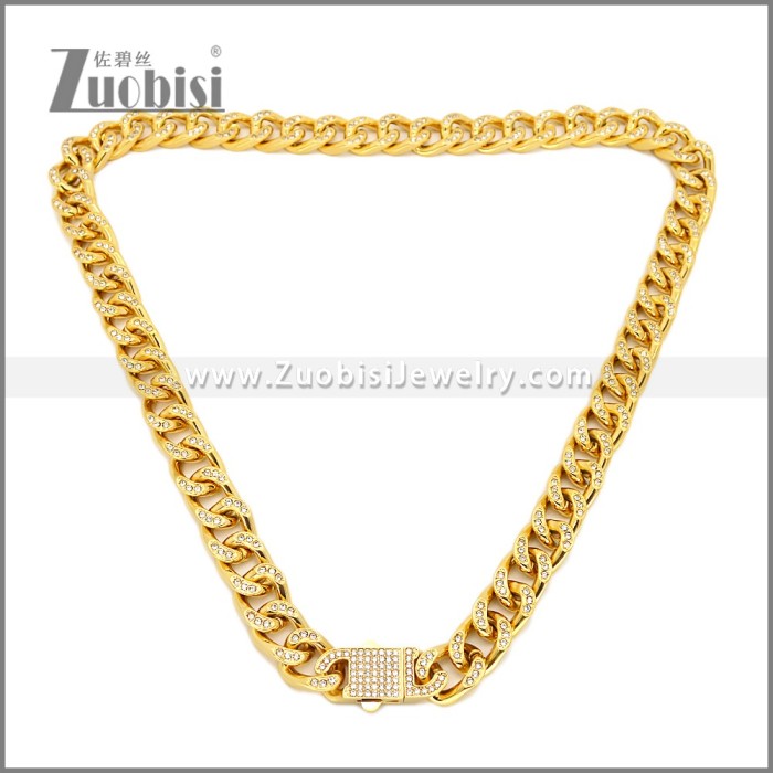 13mm Iced Out Hiphop Stainless Steel Miami Cuban Link Chain Necklace n003652G