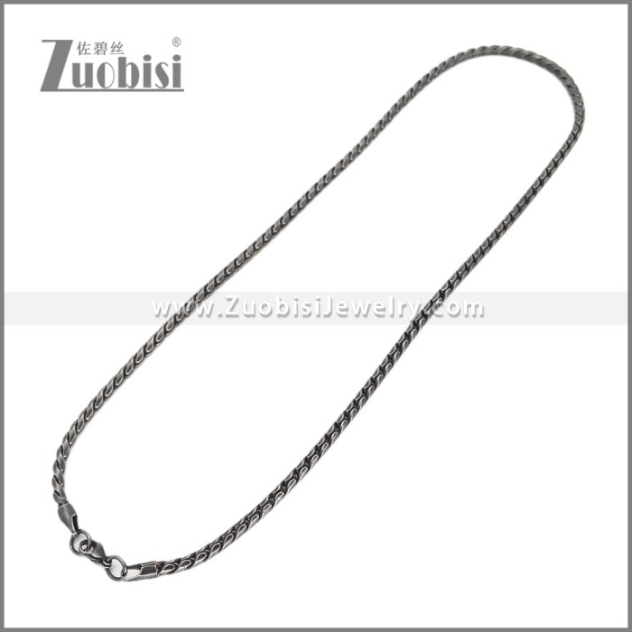 5mm Wide Darkened Stainless Steel Chain n003655S2