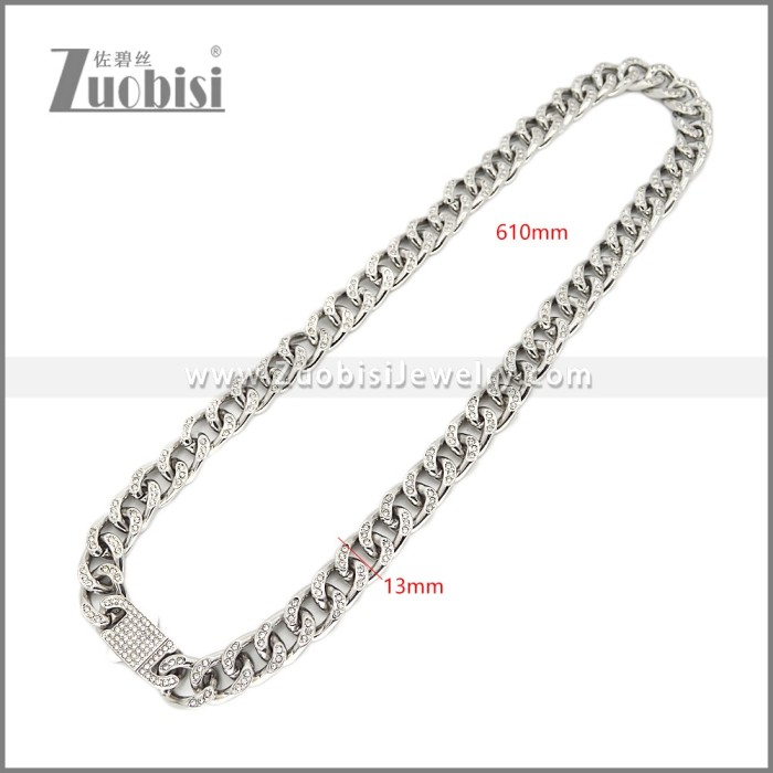 13mm Iced Out Cuban Link Chain Necklace n003652S