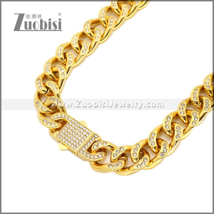 13mm Iced Out Hiphop Stainless Steel Miami Cuban Link Chain Necklace n003652G