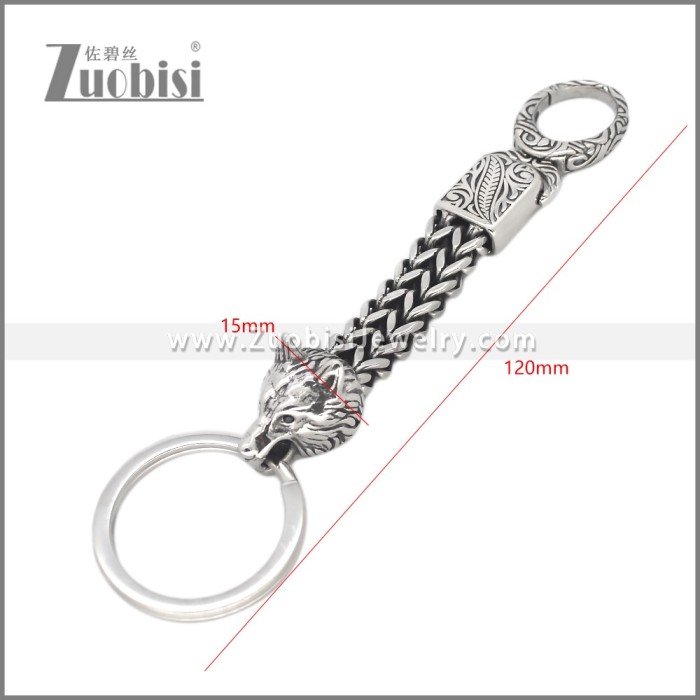 Stainless Steel Wolf Key Chain k000086