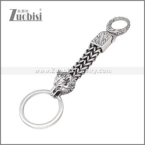 Stainless Steel Wolf Key Chain k000086