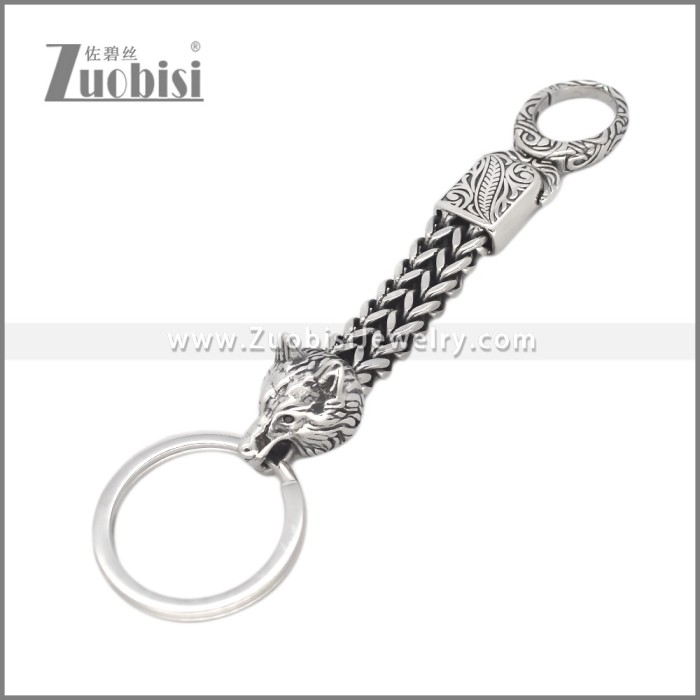 Stainless Steel Wolf Key Chain k000086