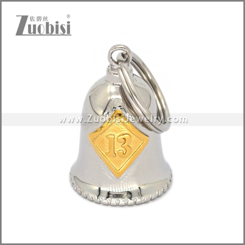 Golden 13 Silver Stainless Steel Key Ring Bell k000091G