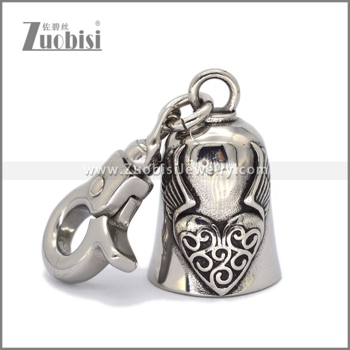 Good luck Motorcycle Gremlin Bell Key Chain in Stainless Steel k000096S