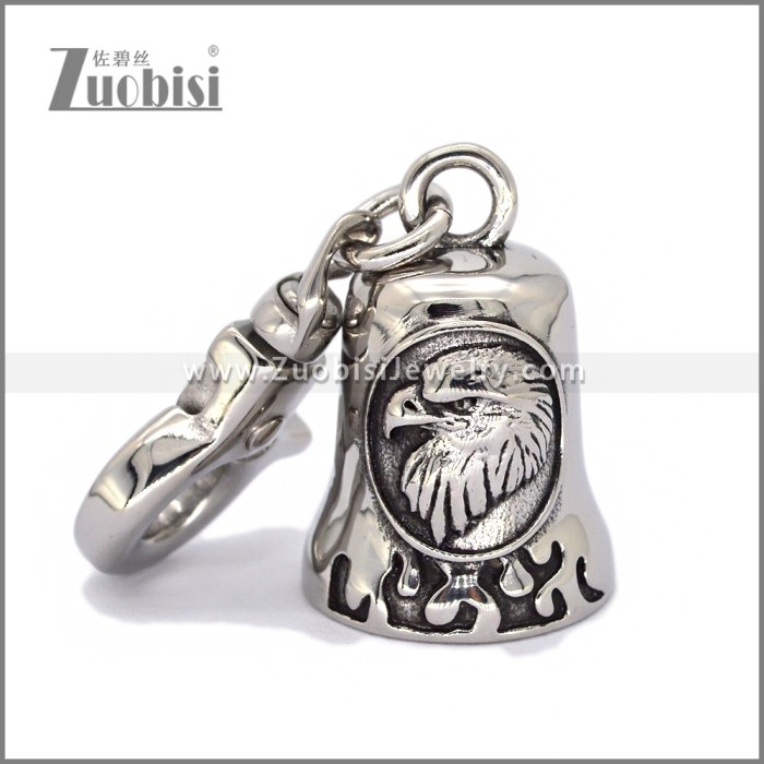 Good luck Motorcycle Gremlin Bell Key Chain in Stainless Steel k000096S