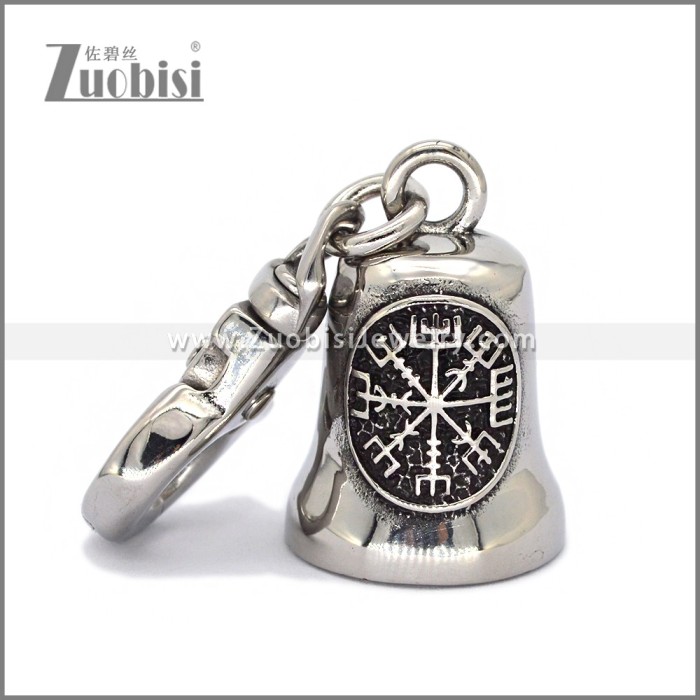 Good luck Motorcycle Gremlin Bell Key Chain in Stainless Steel k000096S