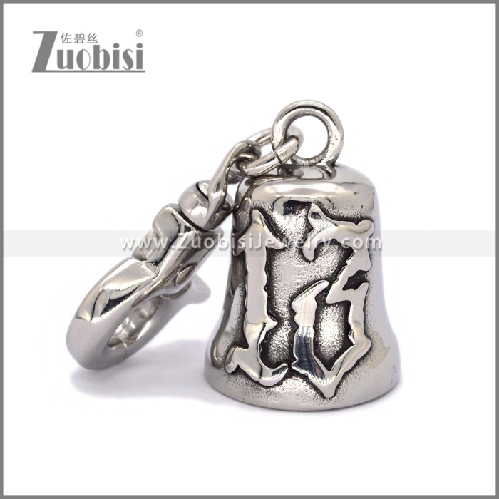 Good luck Motorcycle Gremlin Bell Key Chain in Stainless Steel k000096S