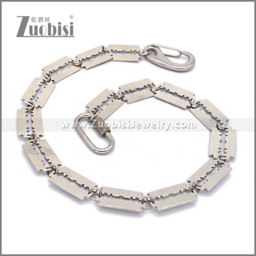 Custom Hand Made Gothic Stainless Steel Razor Blade Wallet Chain y000065S