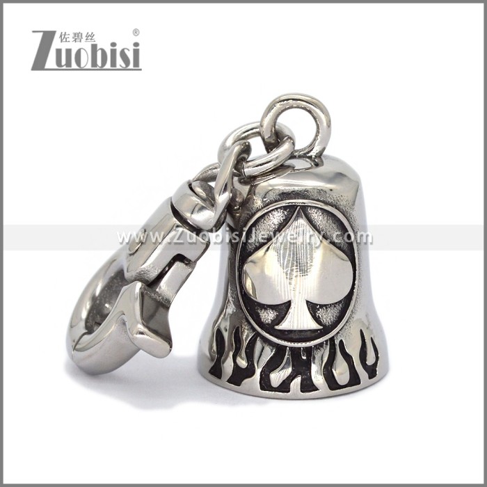Good luck Motorcycle Gremlin Bell Key Chain in Stainless Steel k000096S