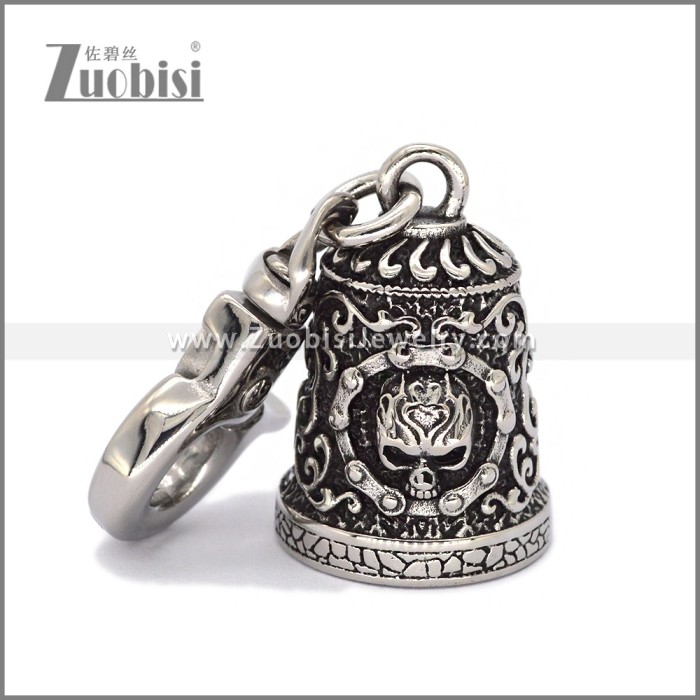 Good luck Motorcycle Gremlin Bell Key Chain in Stainless Steel k000096S