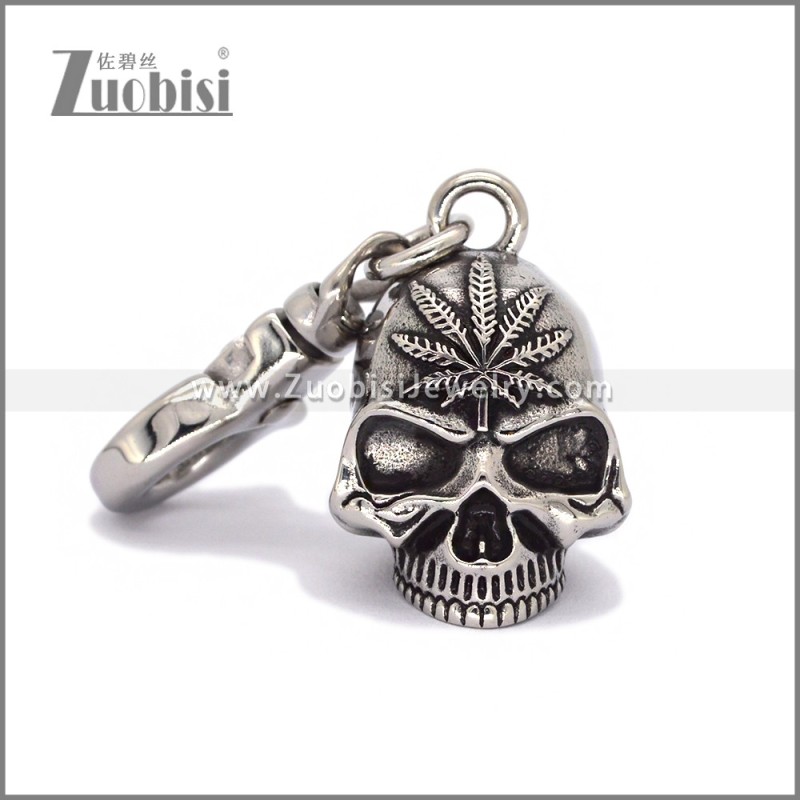 Good luck Motorcycle Gremlin Bell Key Chain in Stainless Steel k000096S