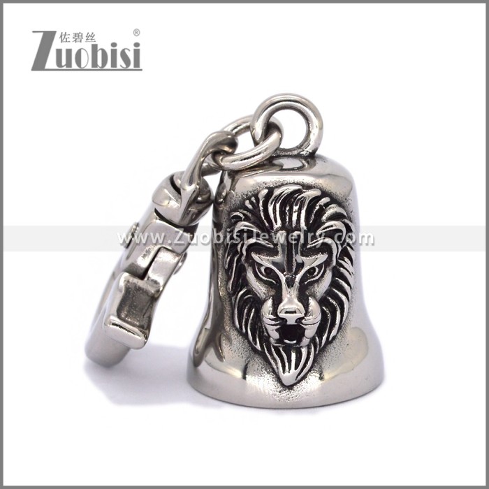 Good luck Motorcycle Gremlin Bell Key Chain in Stainless Steel k000096S
