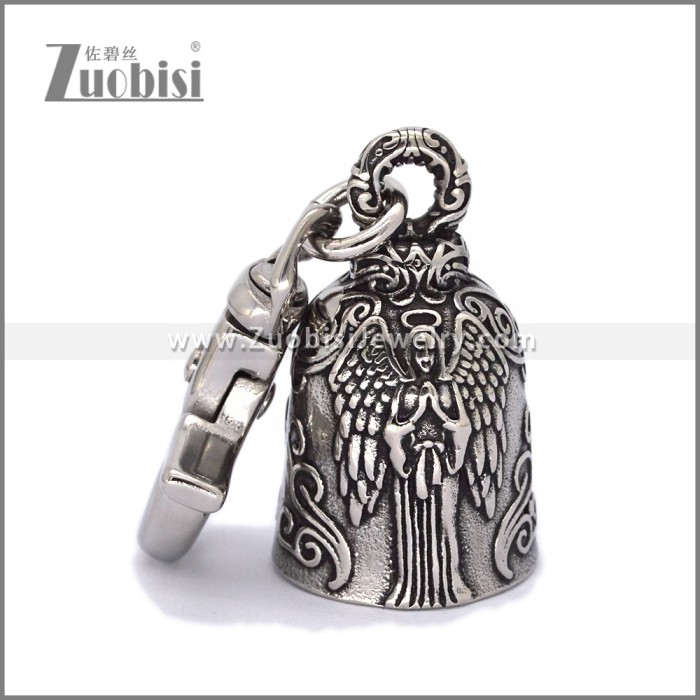 Good luck Motorcycle Gremlin Bell Key Chain in Stainless Steel k000096S