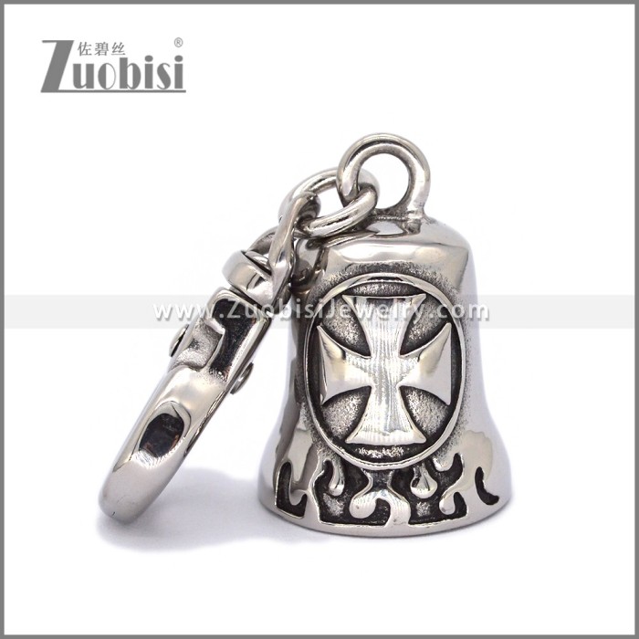Good luck Motorcycle Gremlin Bell Key Chain in Stainless Steel k000096S