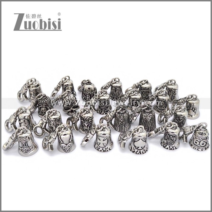 Good luck Motorcycle Gremlin Bell Key Chain in Stainless Steel k000096S