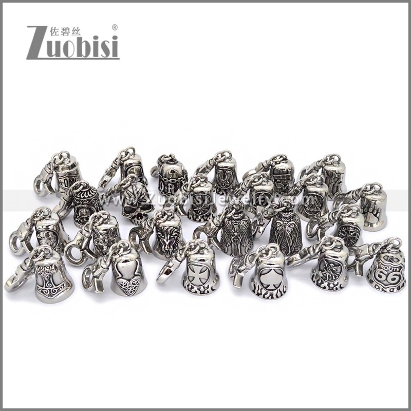 Good luck Motorcycle Gremlin Bell Key Chain in Stainless Steel k000096S