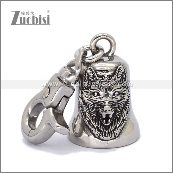 Good luck Motorcycle Gremlin Bell Key Chain in Stainless Steel k000096S