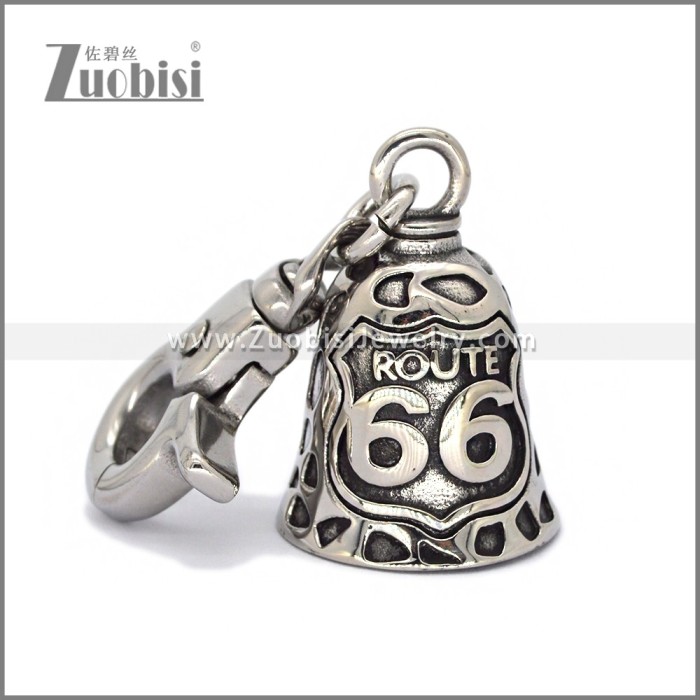 Good luck Motorcycle Gremlin Bell Key Chain in Stainless Steel k000096S