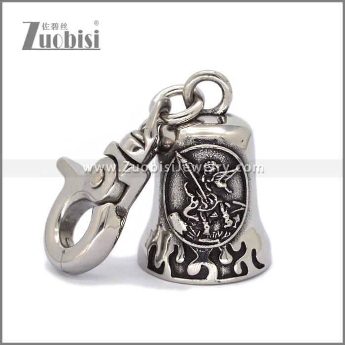 Good luck Motorcycle Gremlin Bell Key Chain in Stainless Steel k000096S